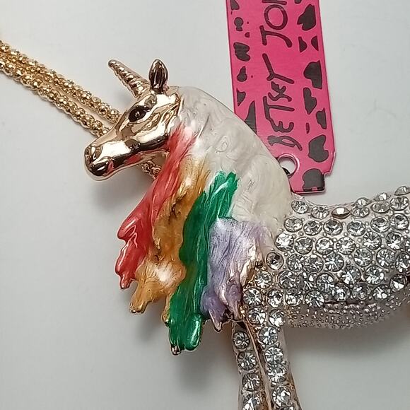 Crystal Rainbow Unicorn Necklace/Brooch - Picture 6 of 10